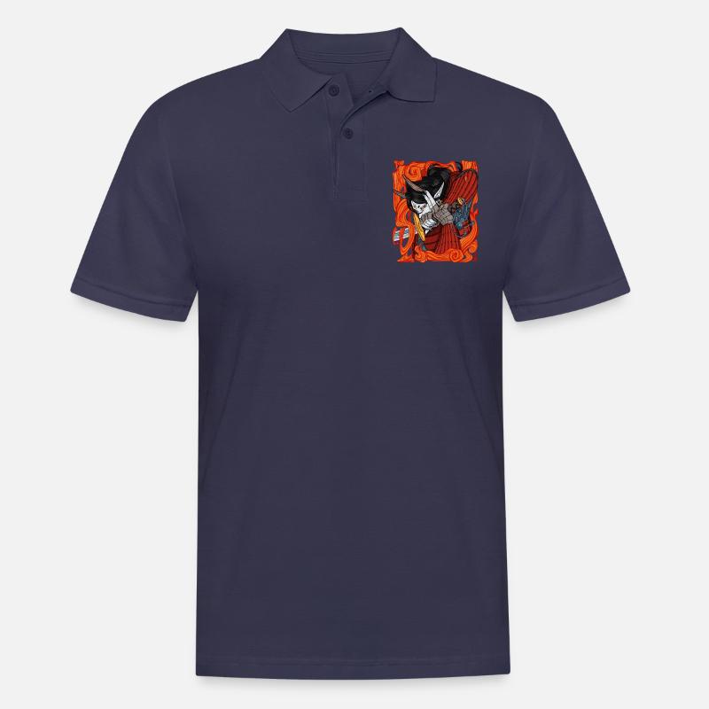 Samurai-Dämonenkrieger - Männer Poloshirt - Navy