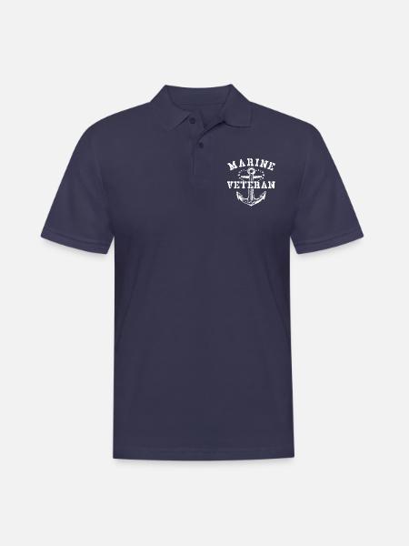 Marine Veteran - Männer Poloshirt - Navy