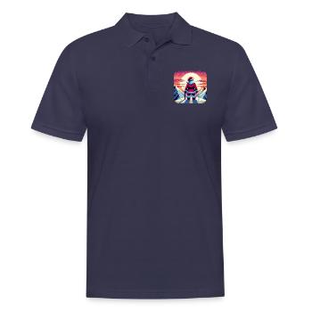 Père Noël sur la montagne - Polo Homme - bleu marine - Devant - Kai (181cm)