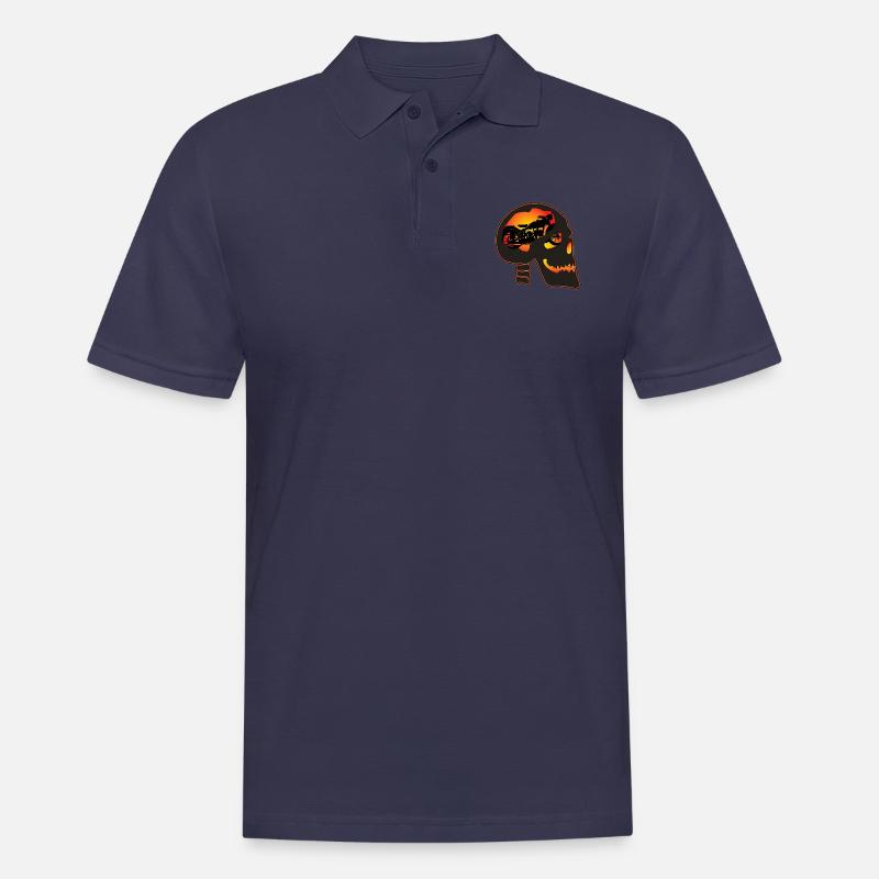 Biker Skull - Männer Poloshirt - Navy