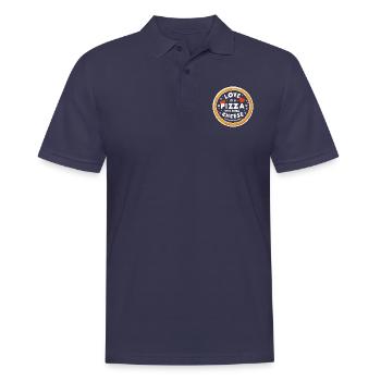 Love is a Pizza with Extra Cheese - Men's Polo Shirt - navy - Front - Kai (181cm)
