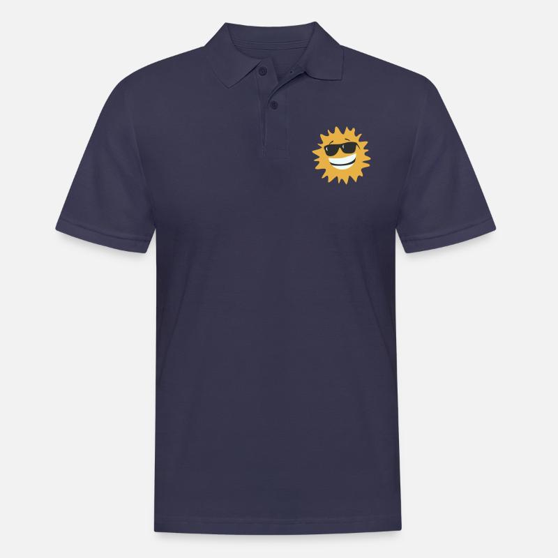 Sonne mit Brille - Männer Poloshirt - Navy