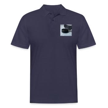 Eishockey - Schläger und Puck - Männer Poloshirt - Navy - Vorne - Kai (181cm)