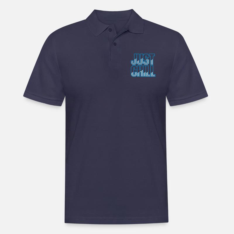 Just Chill Text Logo - Men's Polo Shirt - navy
