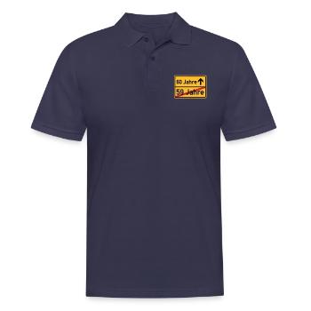 ortsschild_59__jahre__f3 - Männer Poloshirt - Navy - Vorne - Kai (181cm)