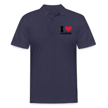 I Love Gemüse - Männer Poloshirt - Navy - Vorne - Kai (181cm)