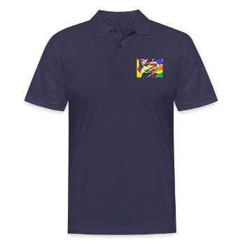 Pattern - Men's Polo Shirt - navy - Front - Kai (181cm)