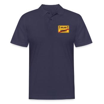 Arbeit – Urlaub (dh) Endlich Urlaub - Männer Poloshirt - Navy - Vorne - Kai (181cm)