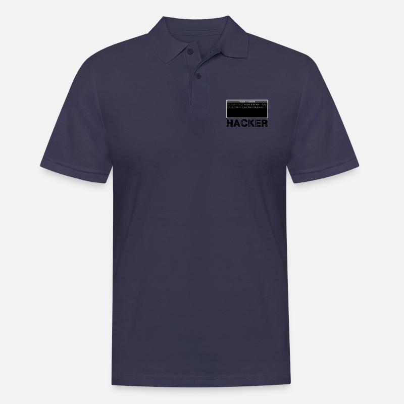 Hacker Linux - Polo Homme - bleu marine
