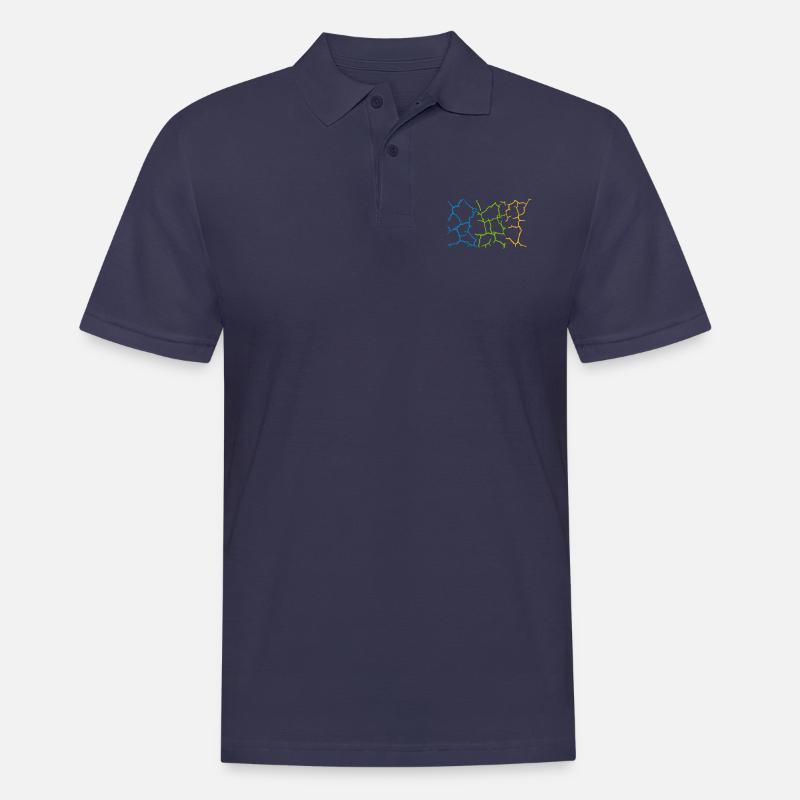 Boden Risse Muster Bunt - Männer Poloshirt - Navy