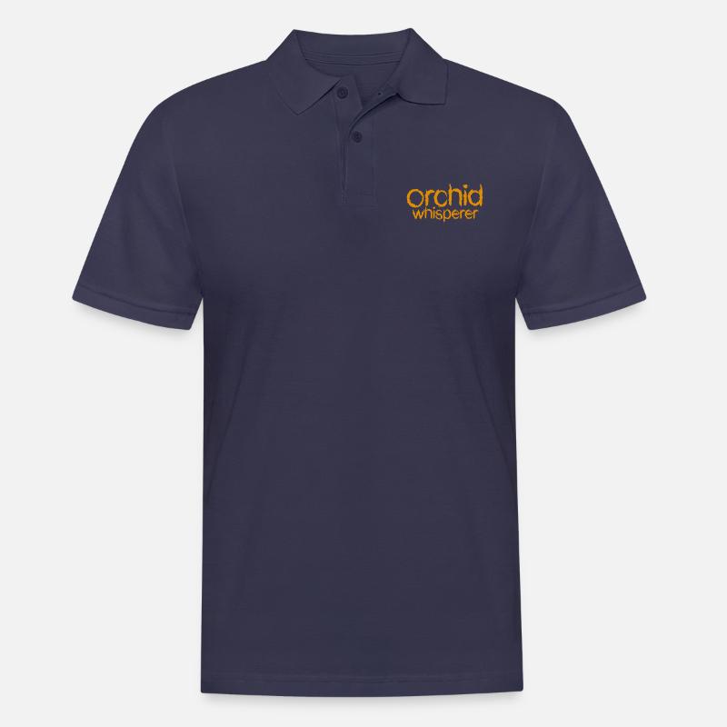 Orchideen Flüsterer Text - Männer Poloshirt - Navy