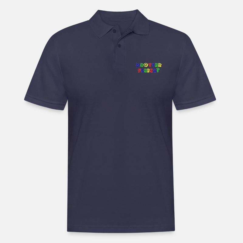 drotter fleier rand weiß - Männer Poloshirt - Navy