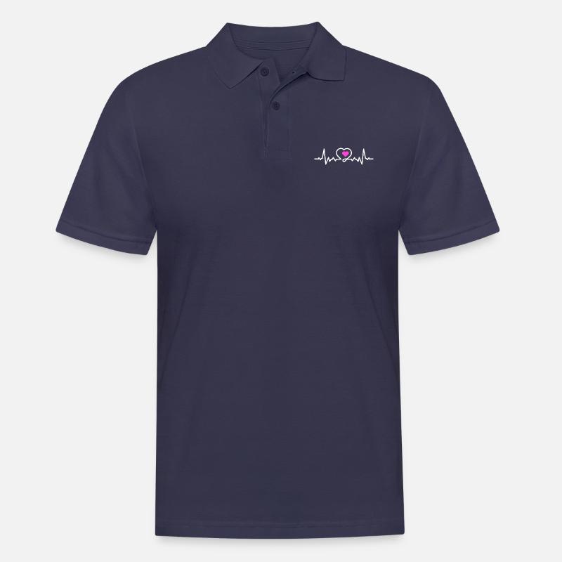 Love Herzfrequenz - Männer Poloshirt - Navy