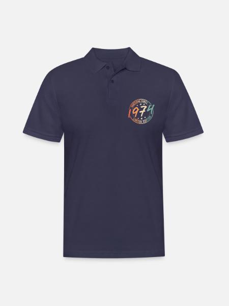 1974 Jahrgang Vintage Retro Geburtstag Geschenk - Männer Poloshirt - Navy