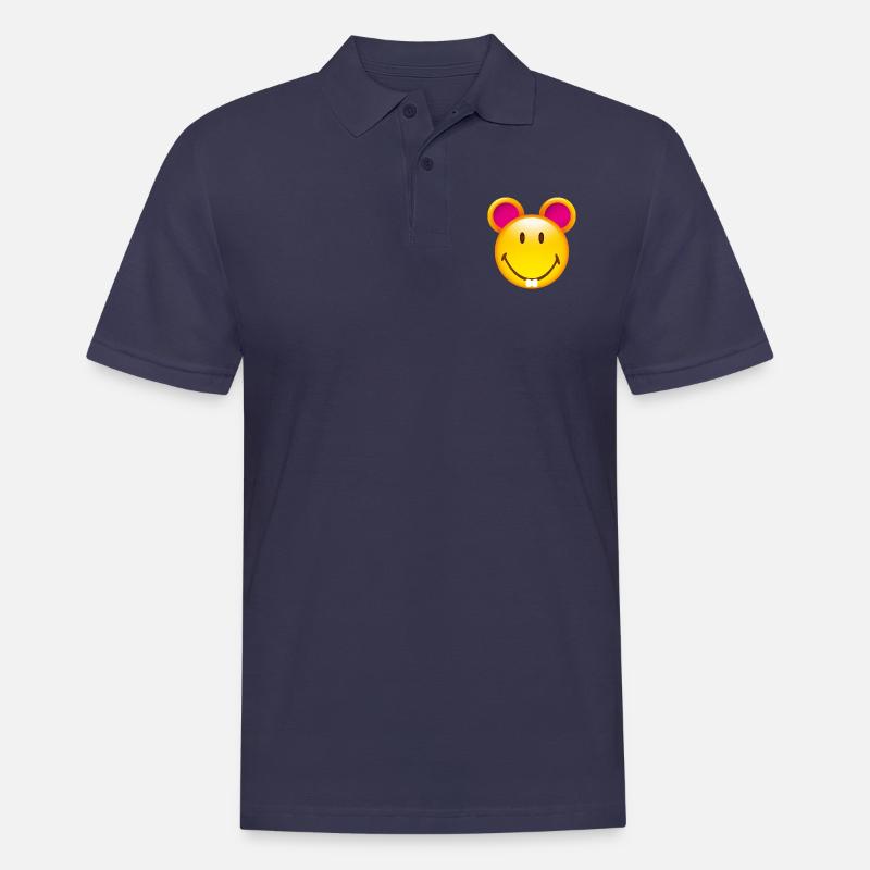 Smiley Mouse - Herre poloshirt - marinblå