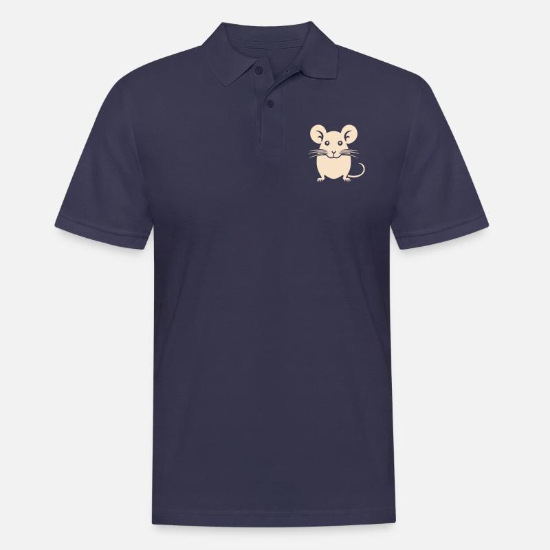 Illustration de souris joyeuse - Polo Homme - bleu marine