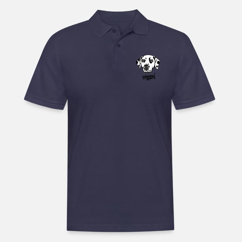 DALMATAINwhitehead text - Männer Poloshirt - Navy