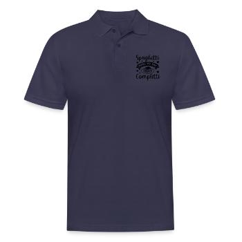 Zitat „Spaghetti Make Me Completti Ironic Pasta“ - Männer Poloshirt - Navy - Vorne - Kai (181cm)