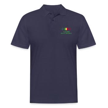 lion de teranga Football 2022 Sénégal - Polo Homme - bleu marine - Devant - Kai (181cm)