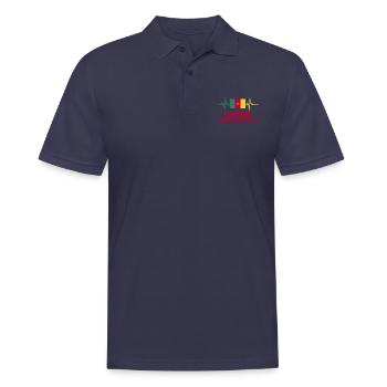 Cameroun Football 2022 battement de cœur Cameroun - Polo Homme - bleu marine - Devant - Kai (181cm)