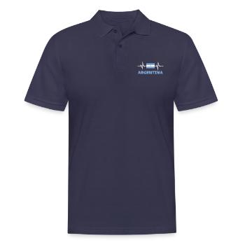 Argentinien Fußball 2022 Herzschlag Argentinier - Männer Poloshirt - Navy - Vorne - Kai (181cm)