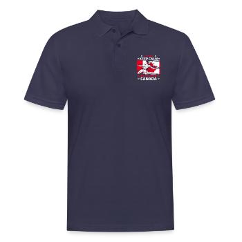 Bleib ruhig und unterstütze Kanada - Männer Poloshirt - Navy - Vorne - Kai (181cm)