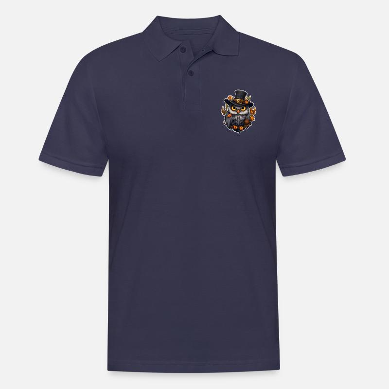 Halloween Eule - Männer Poloshirt - Navy