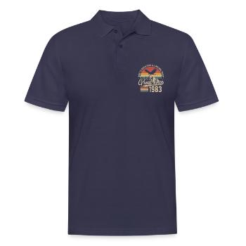 Grand depuis 1983 Vintage Vintage Anniversaire - Polo Homme - bleu marine - Devant - Kai (181cm)