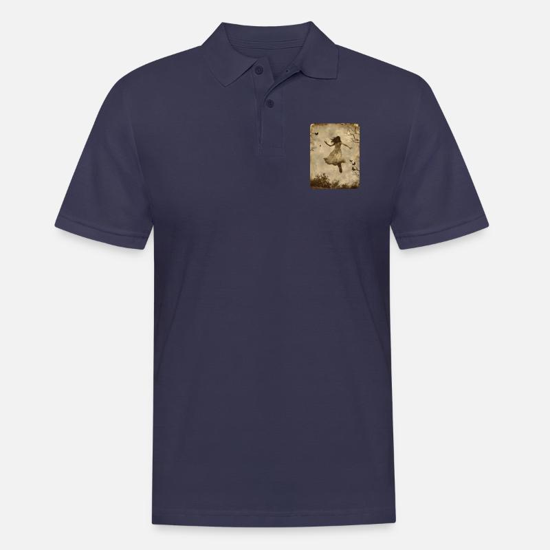 Das schwebende Mädchen - Männer Poloshirt - Navy