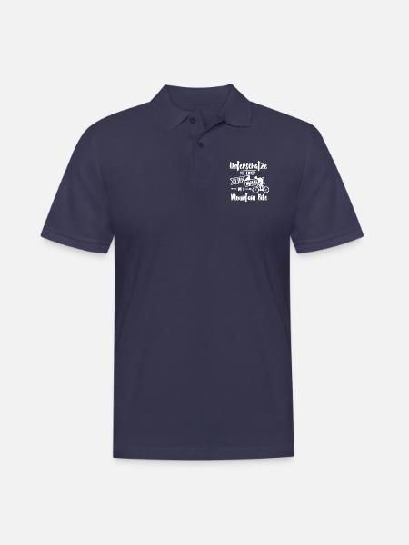 Unterschätze niemals alten Mann mit Mountainbike - Männer Poloshirt - Navy