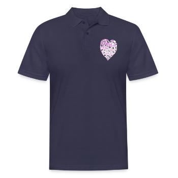 Happy Valentine Skulls - Polo Homme - bleu marine - Devant - Kai (181cm)