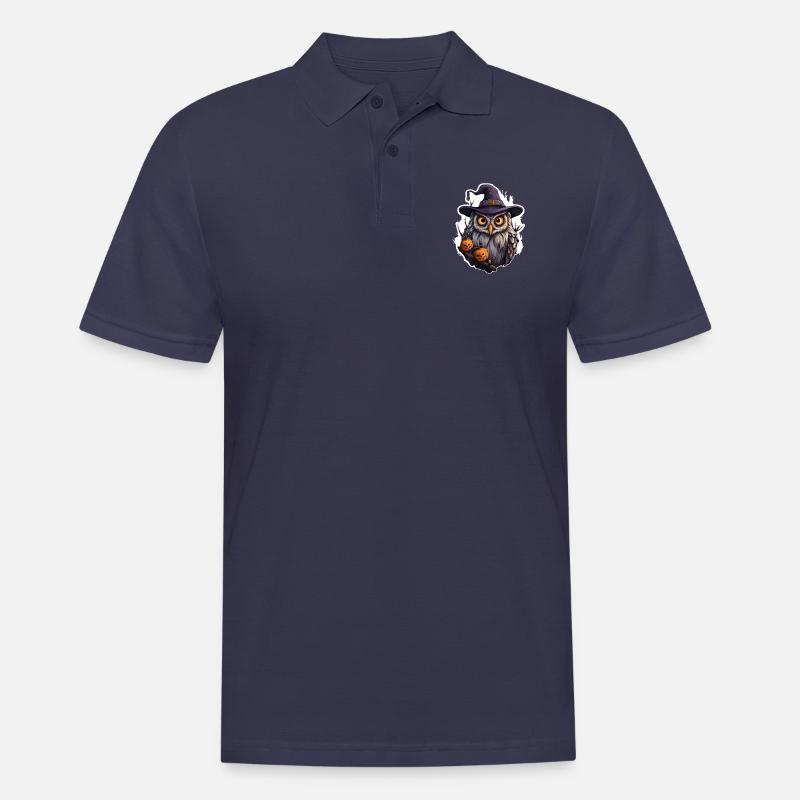 Halloween Eule - Männer Poloshirt - Navy