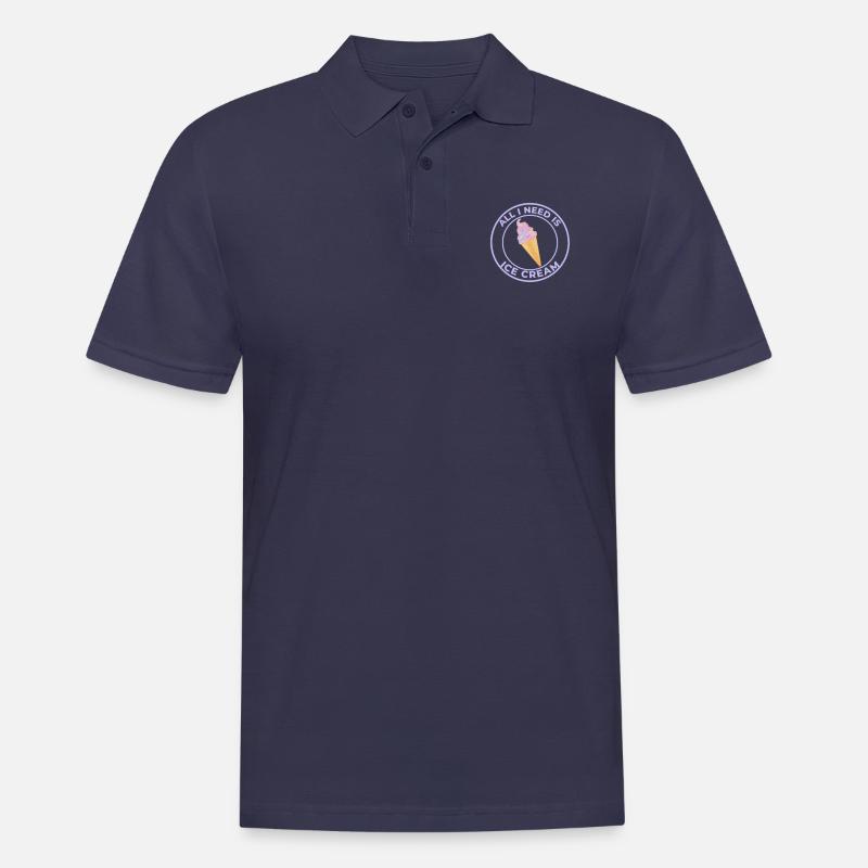 ALLES, WAS ICH BRAUCHE, IST EIS - Männer Poloshirt - Navy