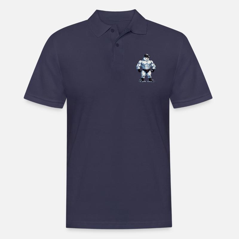 ok… Ein Bodybuilder Schneemann… - Männer Poloshirt - Navy