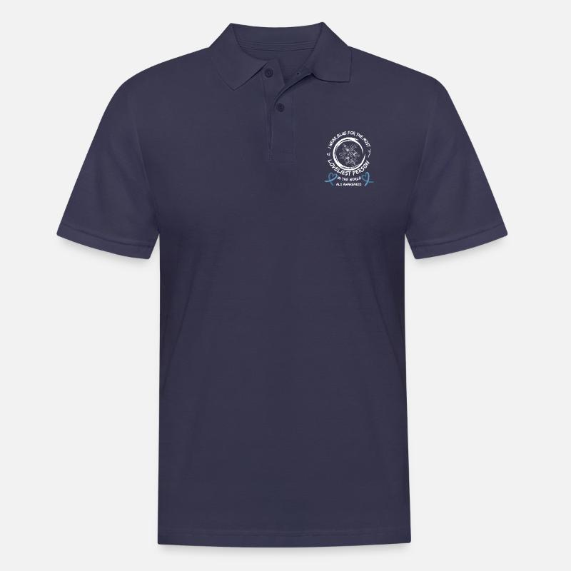 ALS-Bewusstsein Lou Gehrigs Krankheitskrieger - Männer Poloshirt - Navy