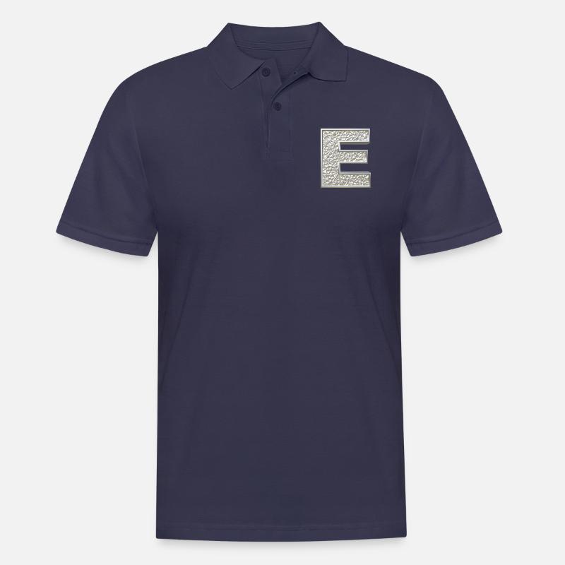 E, lettre, lettre E, initiale, initiale E, monogramme, - Polo Homme - bleu marine