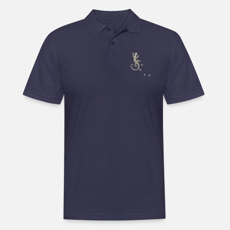 running gecko silver - Männer Poloshirt - Navy