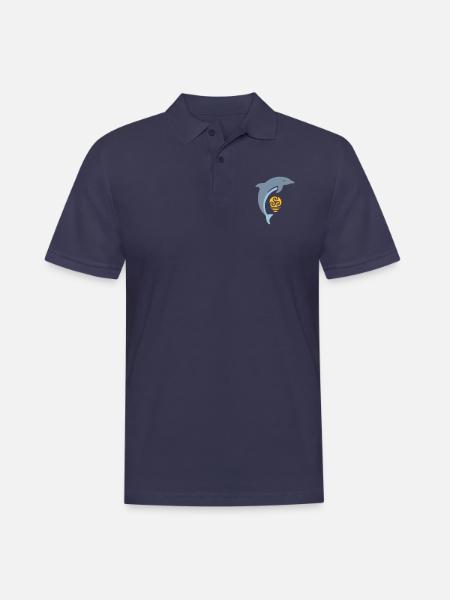 Tribal dolphin - Männer Poloshirt - Navy