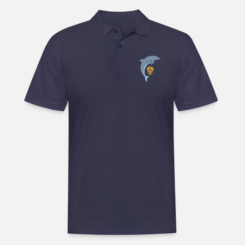 Tribal dolphin - Männer Poloshirt - Navy
