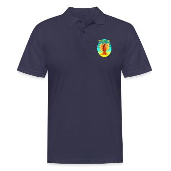 Leuchtend Orange Cyber Bird: Vogel der Glücklichen - Männer Poloshirt - Navy - Vorne - Kai (181cm)