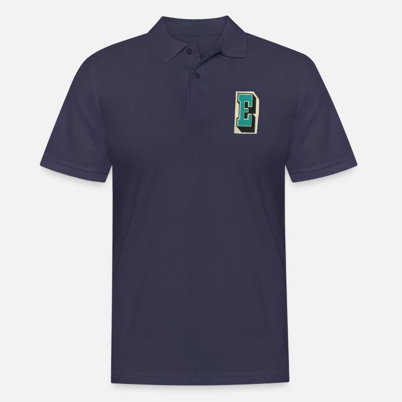 Buchstabe E - Männer Poloshirt - Navy