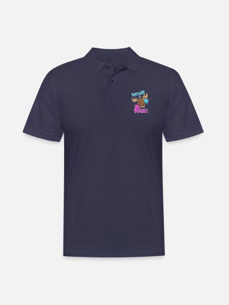 Tanzender Elch, Musiknoten, Musiker, Hirsch, Elch - Männer Poloshirt - Navy