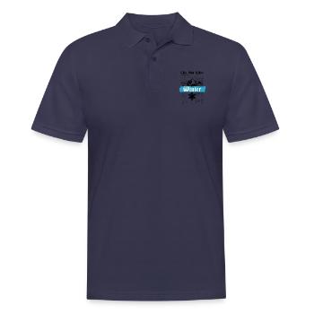 Garçon aime l'hiver, flocon de neige, journées - Polo Homme - bleu marine - Devant - Kai (181cm)