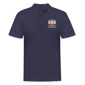 Mechanical Engineer - Maschinenbauingenieur Vintag - Männer Poloshirt - Navy - Vorne - Kai (181cm)