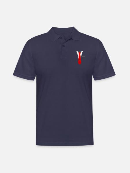 Rote Krawatte Anzug - Männer Poloshirt - Navy