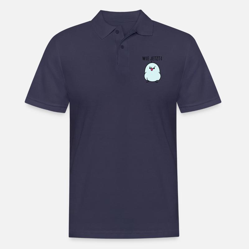 Fragender Vogel - Männer Poloshirt - Navy