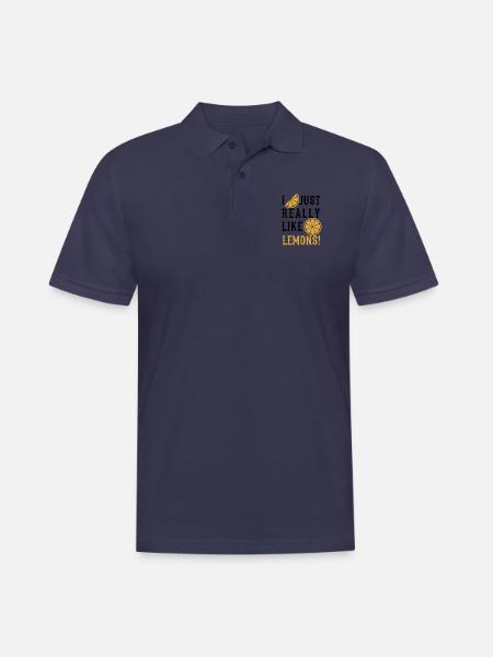 Zitronen, Zitrusfrüchte, Sommerlimonade - Männer Poloshirt - Navy