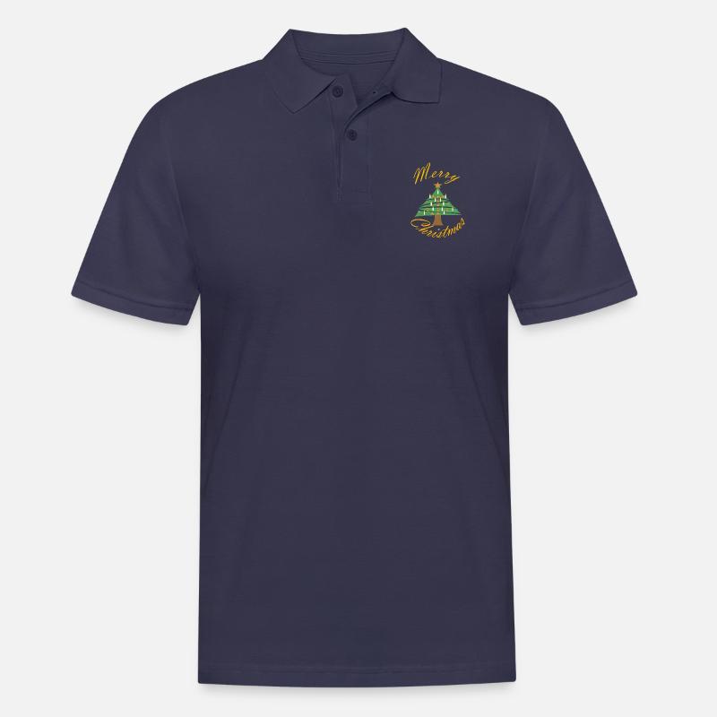 Weihnachtsbild mit Weihnachtsbaum - Männer Poloshirt - Navy