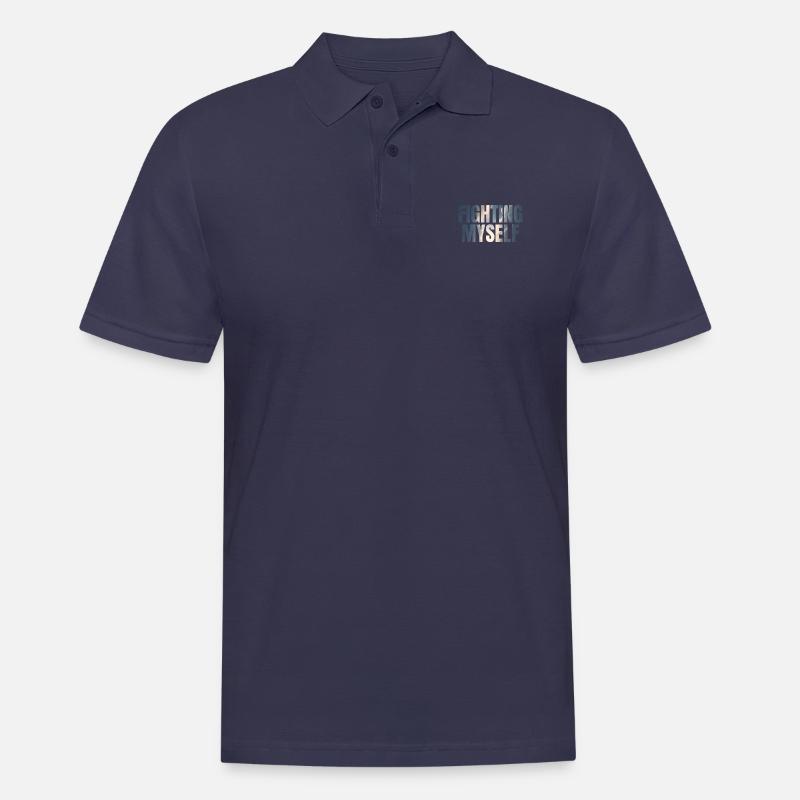 fighting myself Depression Geschenkidee - Männer Poloshirt - Navy
