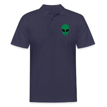 Alien Kopf Face Grün Geschenk marsmännchen space - Männer Poloshirt - Navy - Vorne - Kai (181cm)